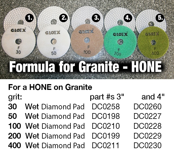 4" DIAMOND POLISHING PAD Ultra Prem DRY Grit 50 Granite 